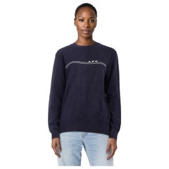 A.P.C. Navy Knit Logo Sweater Size L