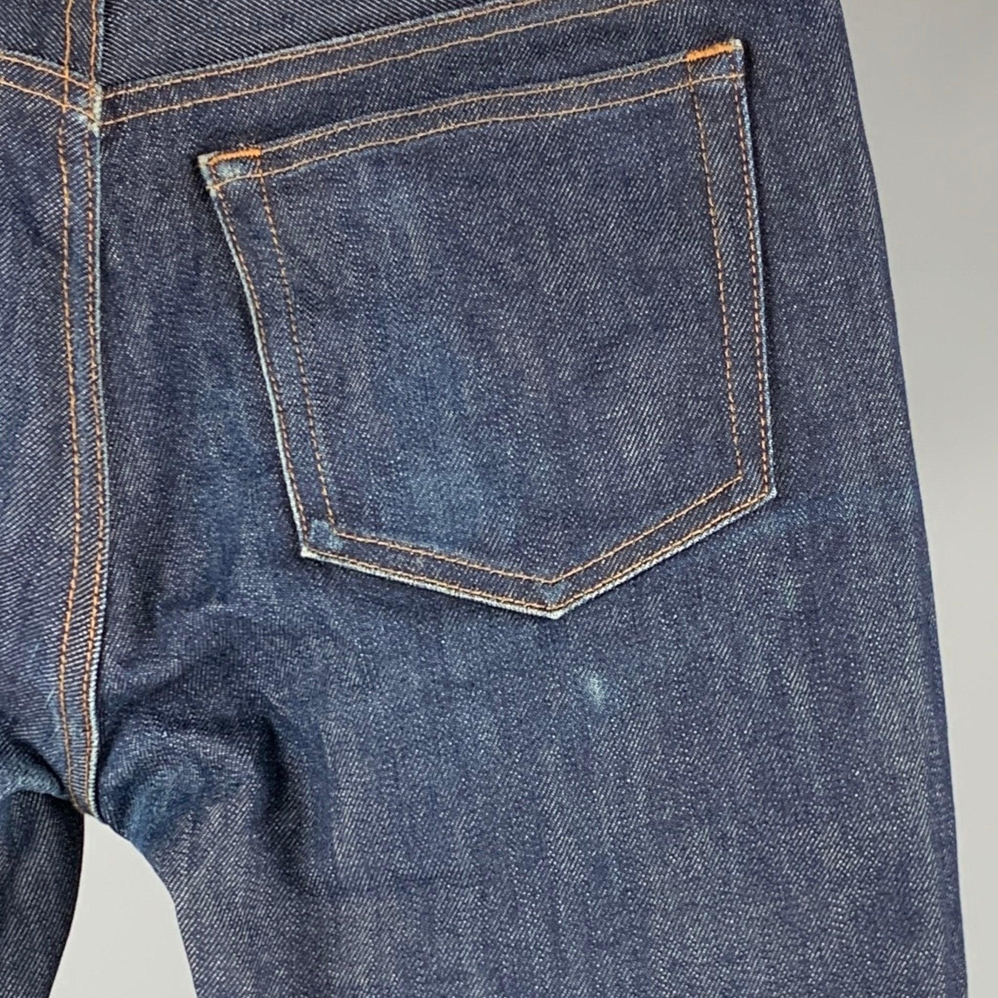 A.P.C. Größe 29 Blaue Baumwoll-polyurethan-Fly Jeans mit Knopfleiste aus Baumwolle im Zustand „Gut“ in San Francisco, CA
