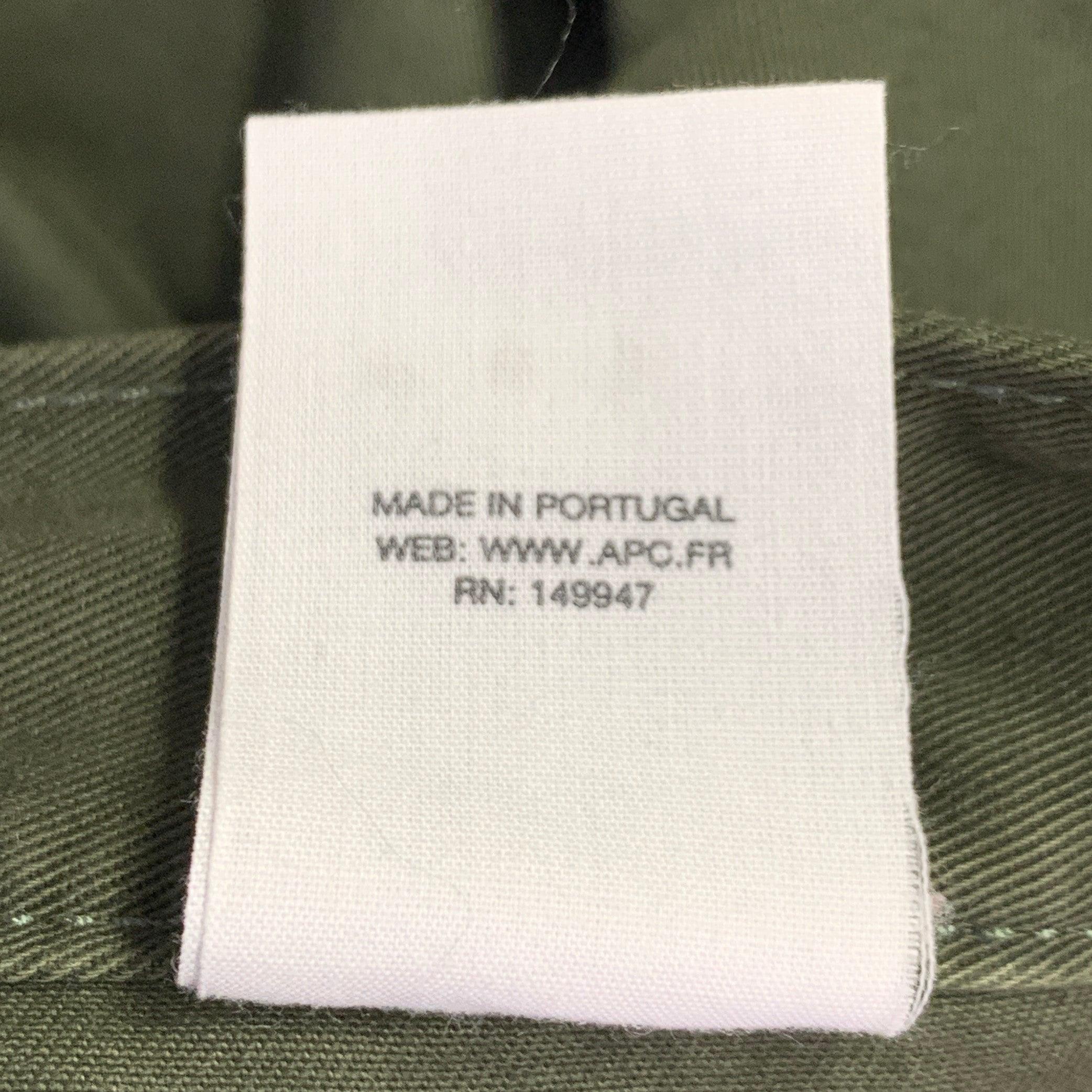 A.P.C. Größe 30 Grüne Baggy-Jeans aus Baumwolle mit fünf Taschen aus Baumwolle Herren im Angebot