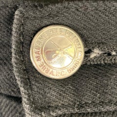 A.P.C. Talla 31 Negro Mezcla de Algodón Sólido Vaqueros con Bragueta y Botón