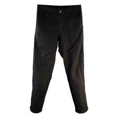 A.P.C. Size 32 Black Corduroy Cotton Elastic Waistband Casual Pants