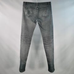 A.P.C. Size 33 Grey Cotton Blend Twill Slim Tapered Button Fly Jeans