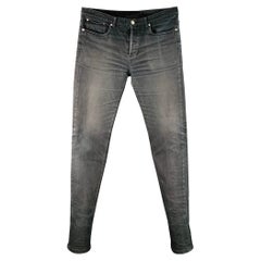 A.P.C. Taglia 33 Jeans grigi in misto cotone Twill Slim Tapered Button Fly