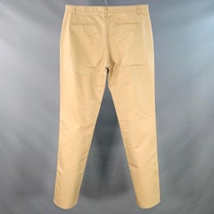 A.P.C. Size 33 Khaki Cotton Twill Flat Front Tapered Casual Pants
