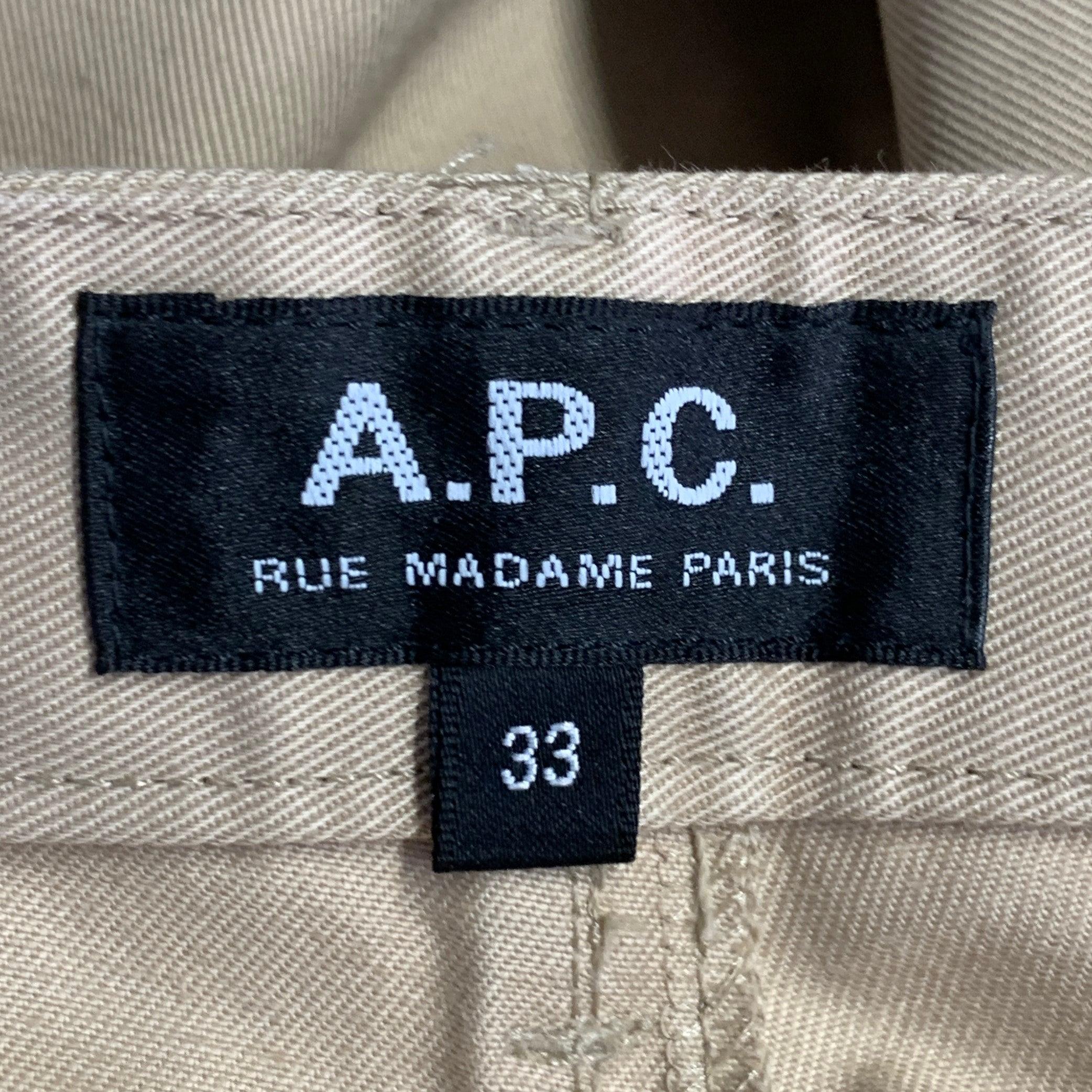 Arancia A.P.C. Taglia 33 Pantaloni casual in twill di cotone a taglio piatto e affusolati in vendita