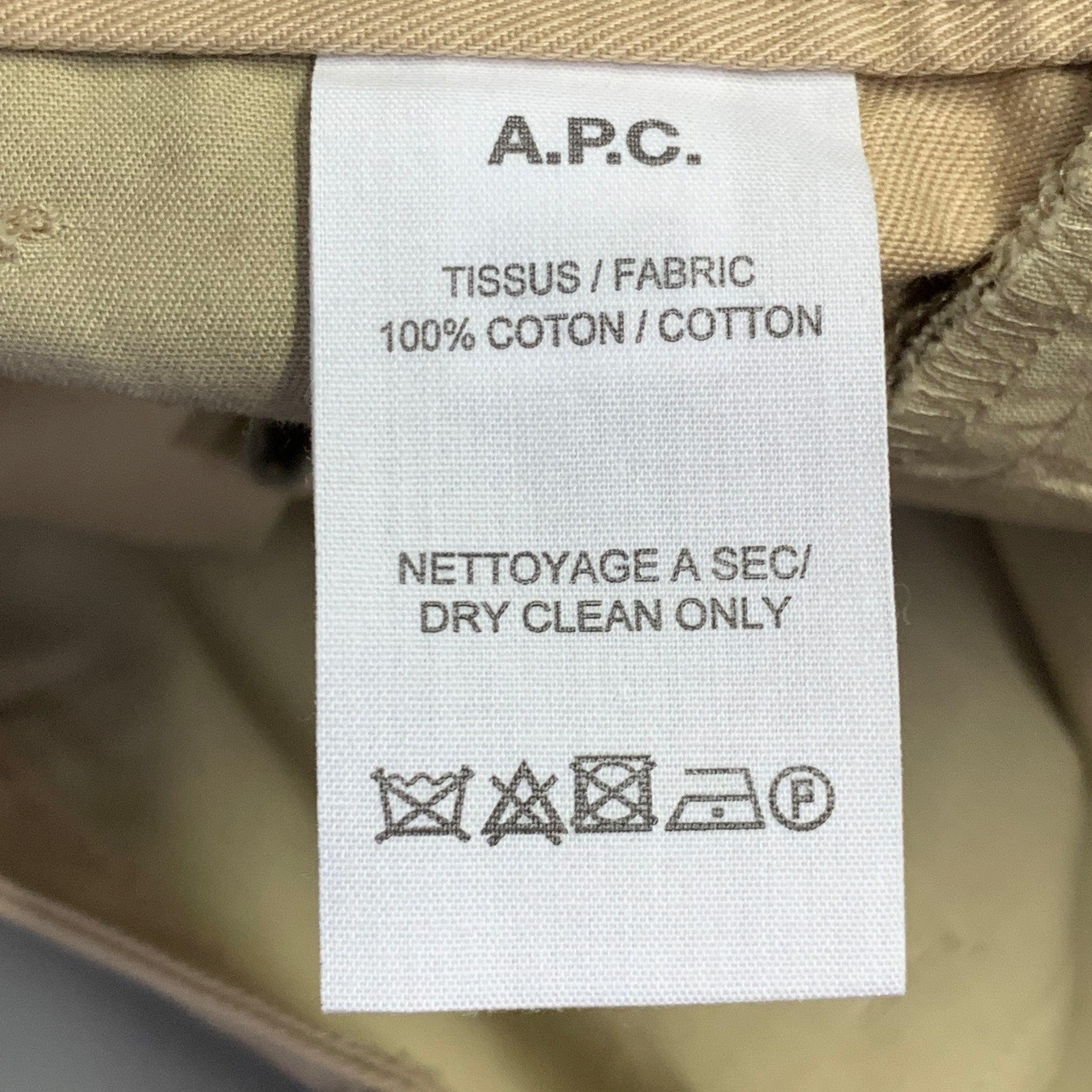 A.P.C. Taglia 33 Pantaloni casual in twill di cotone a taglio piatto e affusolati In condizioni ottime in vendita a San Francisco, CA