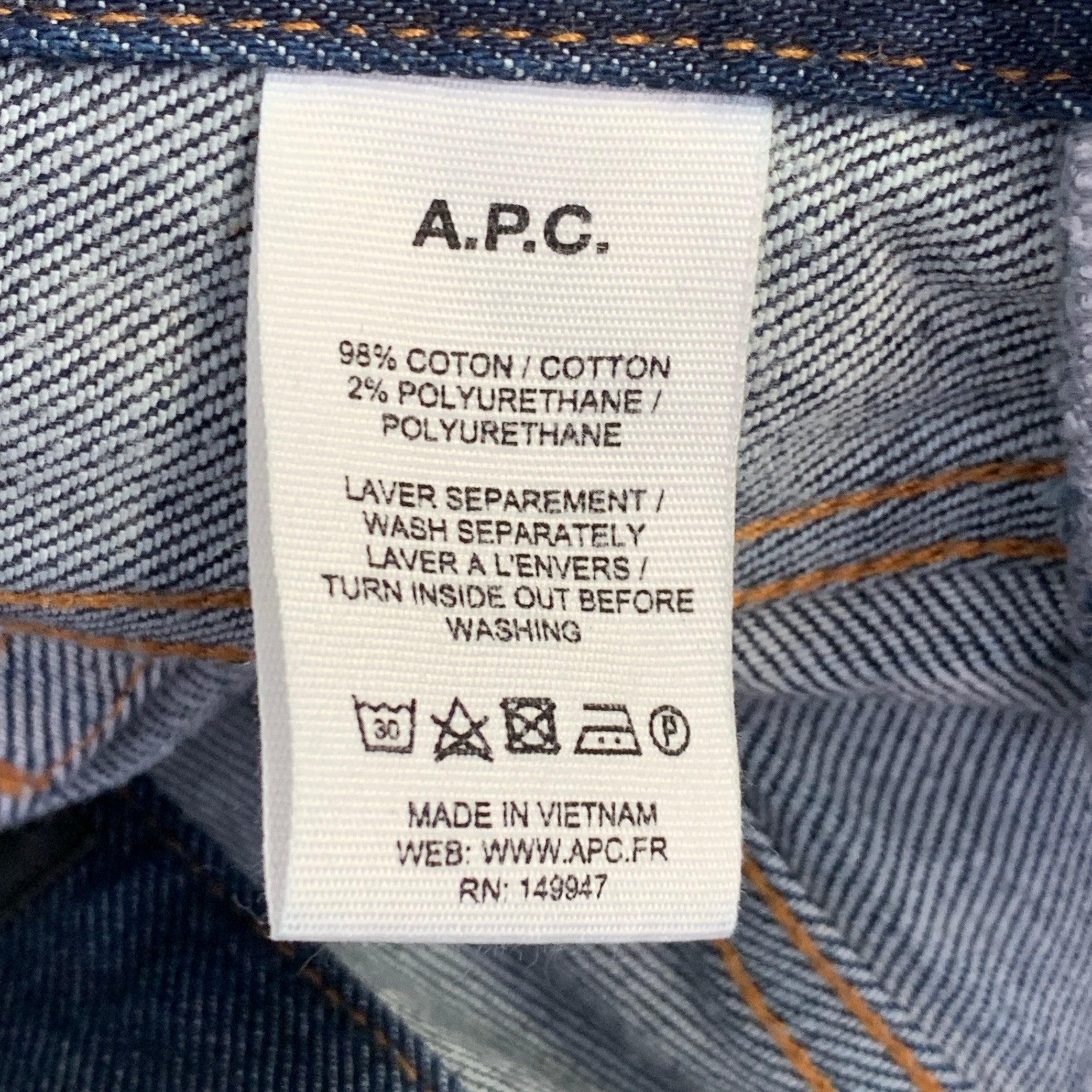 Pantalón vaquero A.P.C. azul 34 con pespuntes en contraste, de sarga de algodón, ajustado, con botones y bragueta. en venta 1