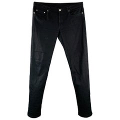 A.P.C. Size 36 Black Twill Cotton Blend Tapered Five Pockets Jeans