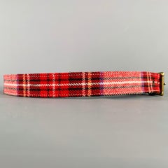 A.P.C. Taille 36 Rouge Noir Blanc Plaid Ceinture en laine mélangée