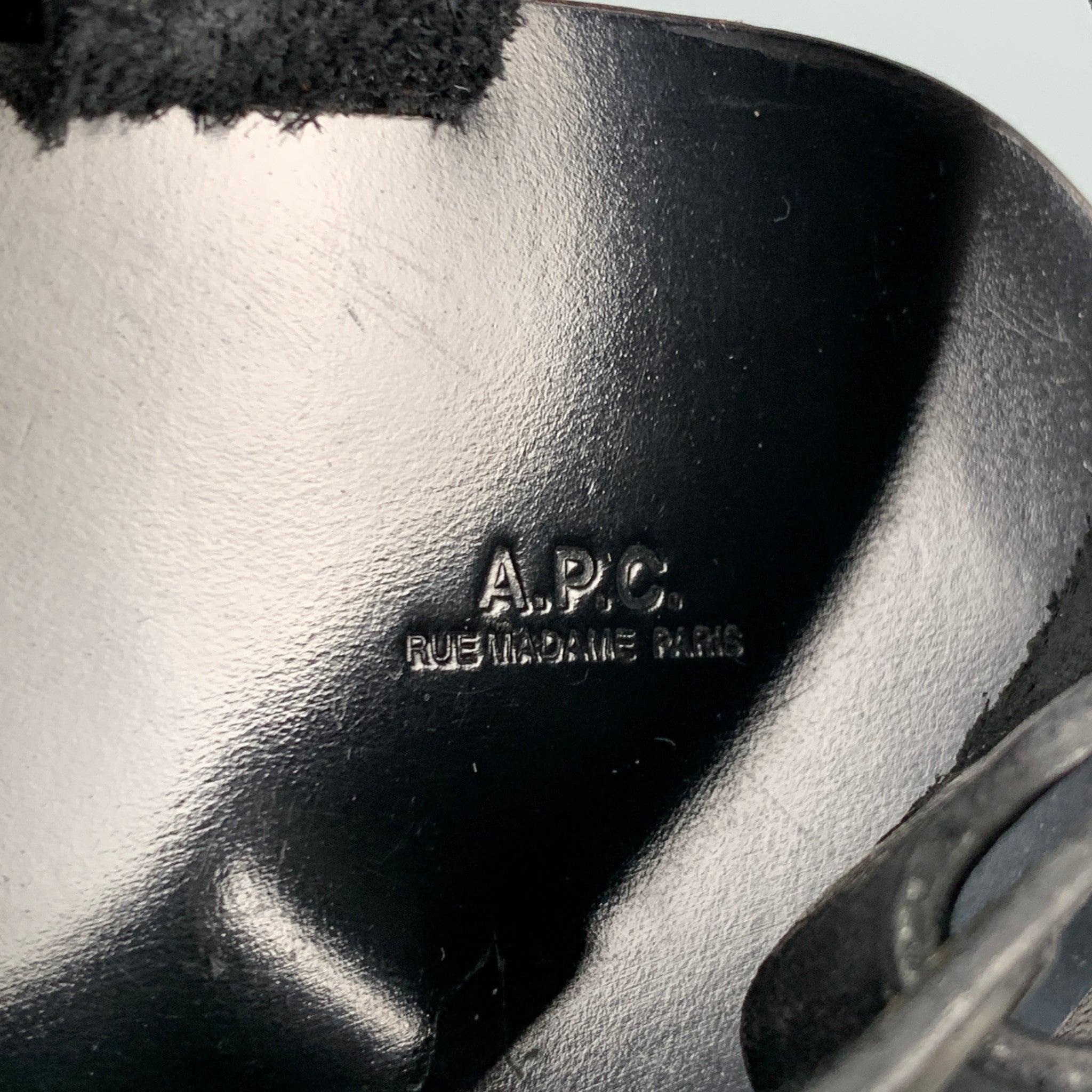 A.P.C. Size 8 Black Leather Sandals 2