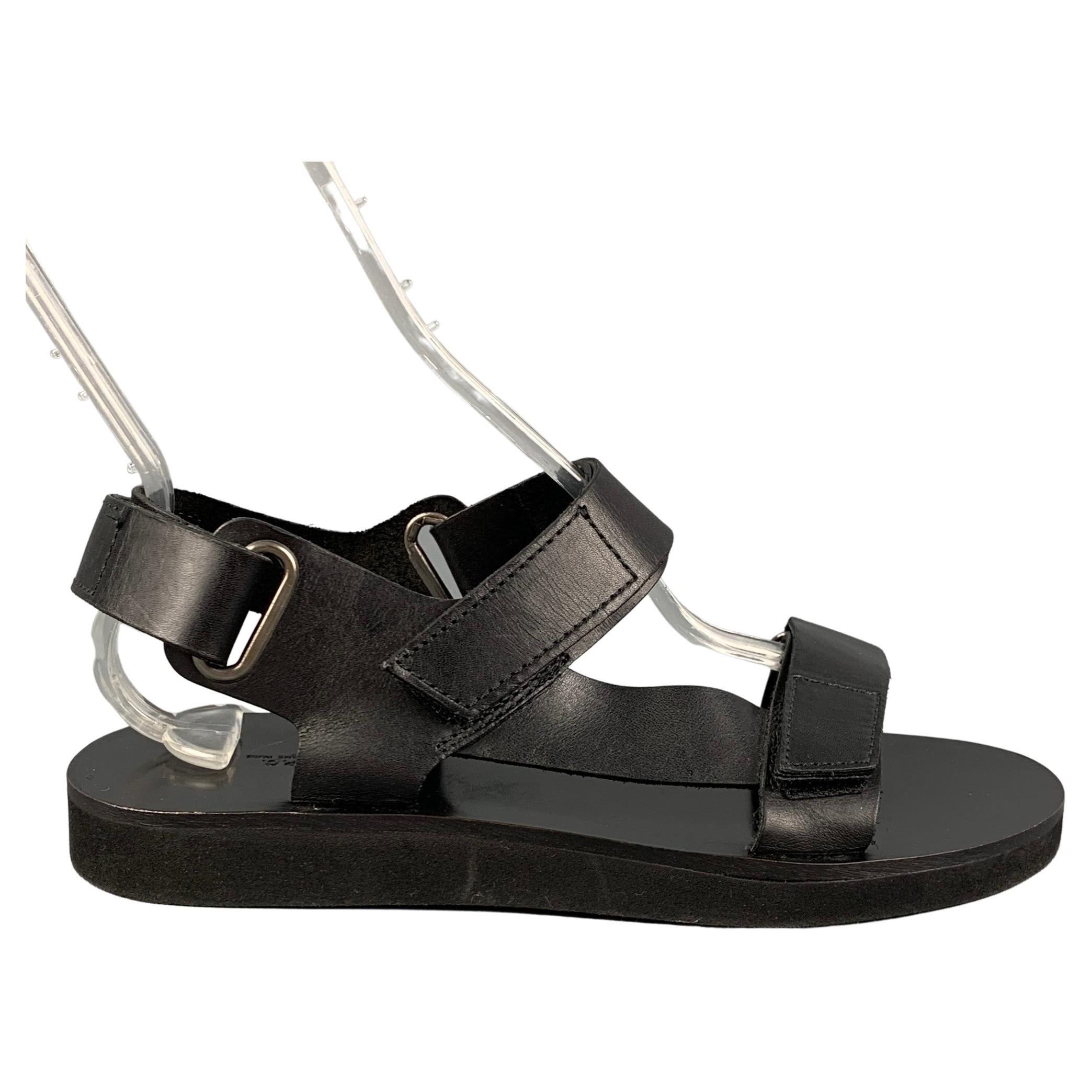 A.P.C. Size 8 Black Leather Sandals