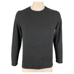 A.P.C. Größe L Schwarz-Weißer Pullover aus Baumwollmischung mit Rundhalsausschnitt