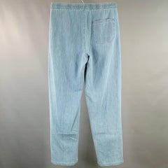 A.P.C. Size L Blue Cotton Tapered Drawstring Casual Pants