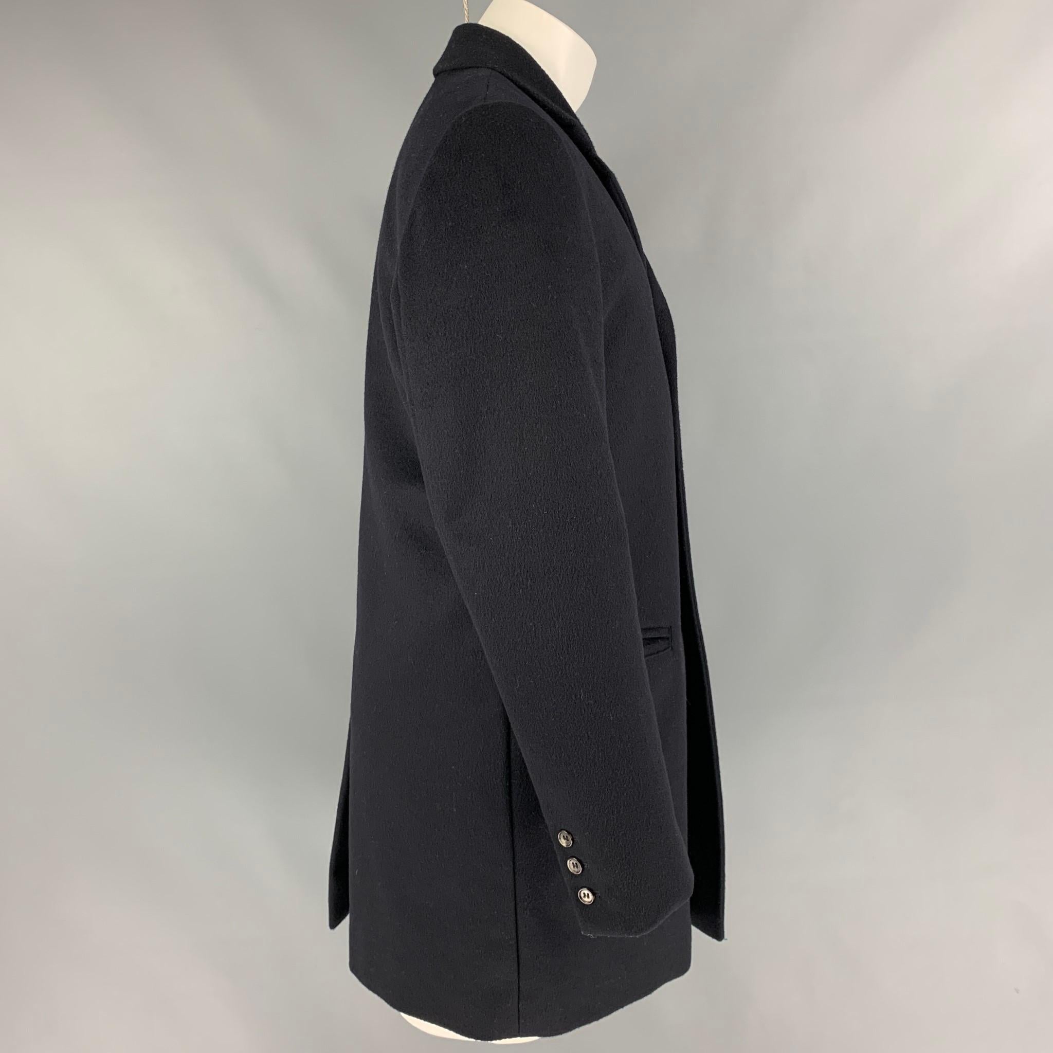 Black A.P.C. Size L Navy Wool / Polyamide Single Breasted Coat
