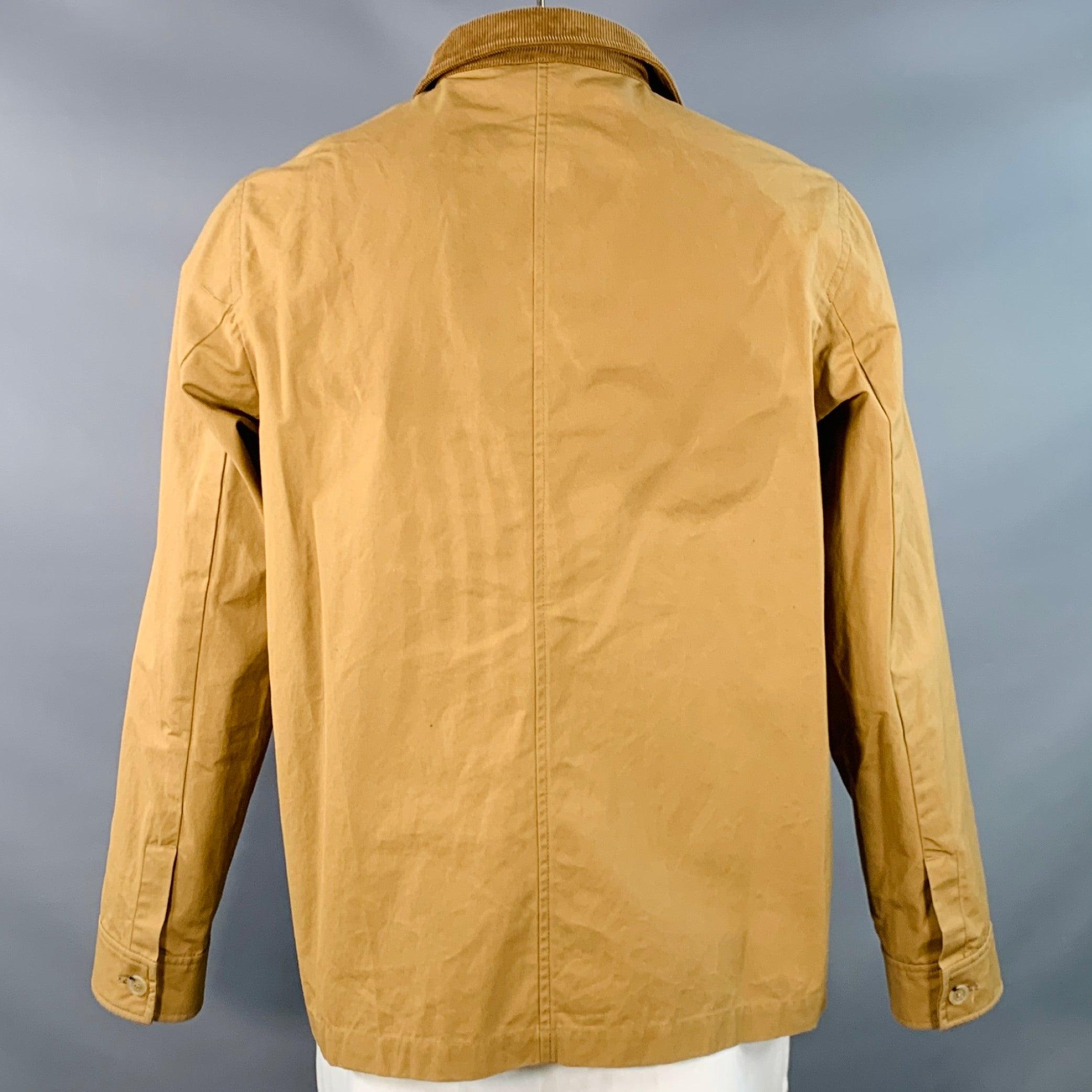 A.P.C. Taille L Tan Brown Cotton Corduroy Button Up Jacket (veste à boutons avec col en velours côtelé) Bon état - En vente à San Francisco, CA