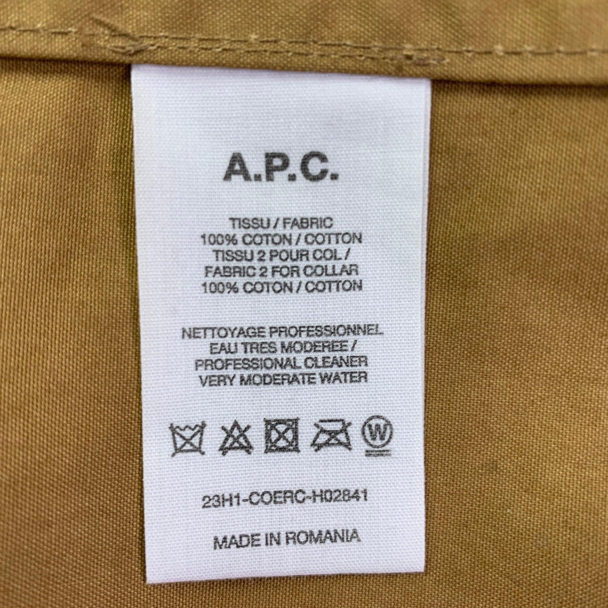 A.P.C. Taille L Tan Brown Cotton Corduroy Button Up Jacket (veste à boutons avec col en velours côtelé) en vente 3
