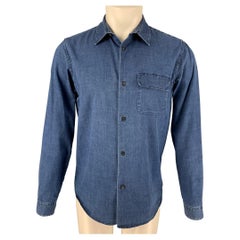 Chemise à manches longues en denim de coton et polyester bleu A.P.C., taille M
