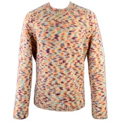 A.P.C. Size M Cream Multi Color Melange Wool Blend Crew Neck Sweater