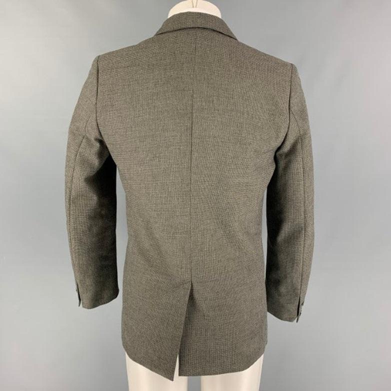 A.P.C. Size M Grey Cream Cotton Wool Notch Lapel Sport Coat In Good Condition For Sale In San Francisco, CA