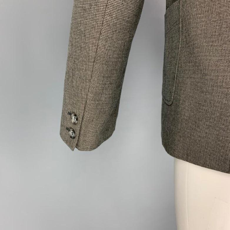 Men's A.P.C. Size M Grey Cream Cotton Wool Notch Lapel Sport Coat For Sale