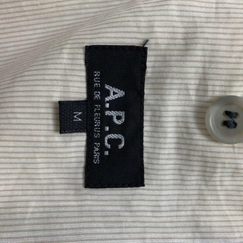 A.P.C. Size M Grey Cream Cotton Wool Notch Lapel Sport Coat For Sale 3