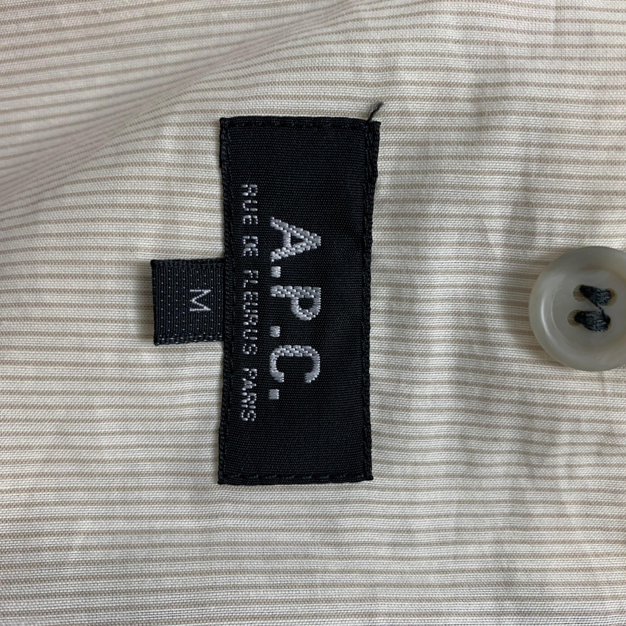 A.P.C. Size M Grey Cream Cotton Wool Notch Lapel Sport Coat In Good Condition In San Francisco, CA