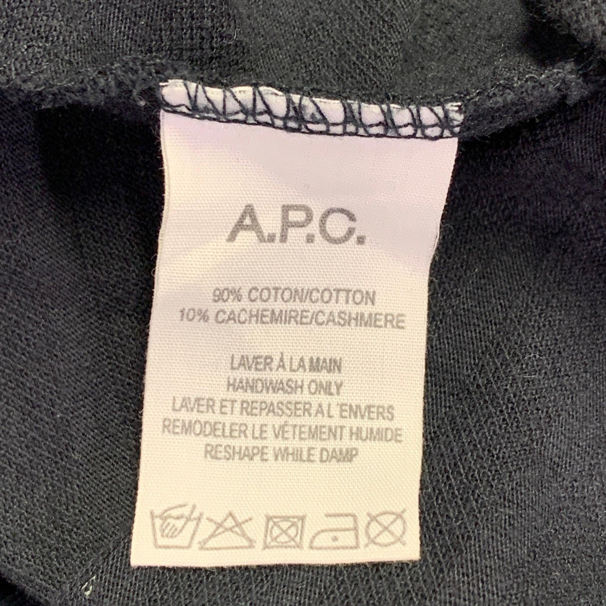 Men's A.P.C. Size M Navy Stripe Cotton Cashmere Crew Neck T-shirt