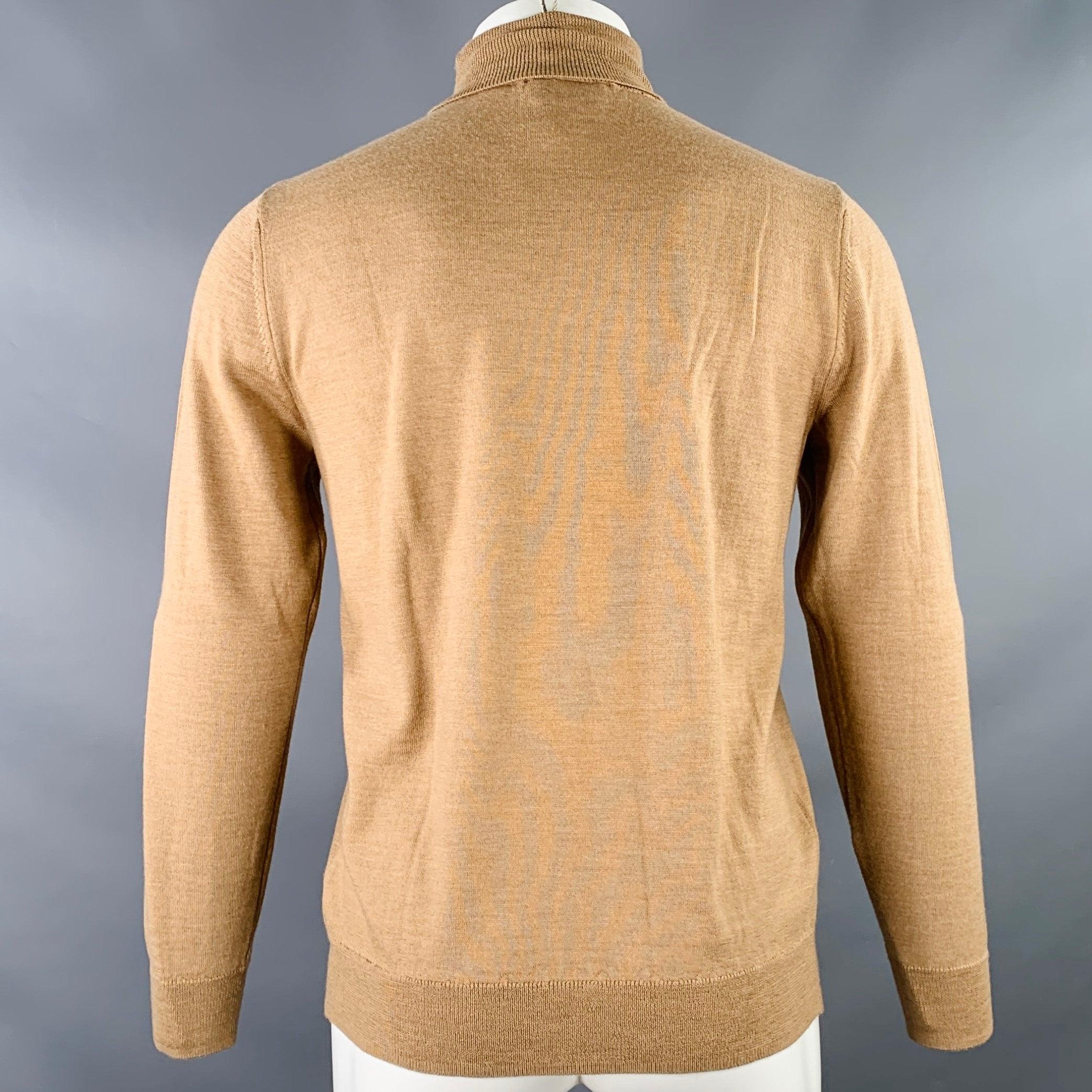 A.P.C. Jersey de cuello alto de lana merina de punto tostado talla M Beige en venta