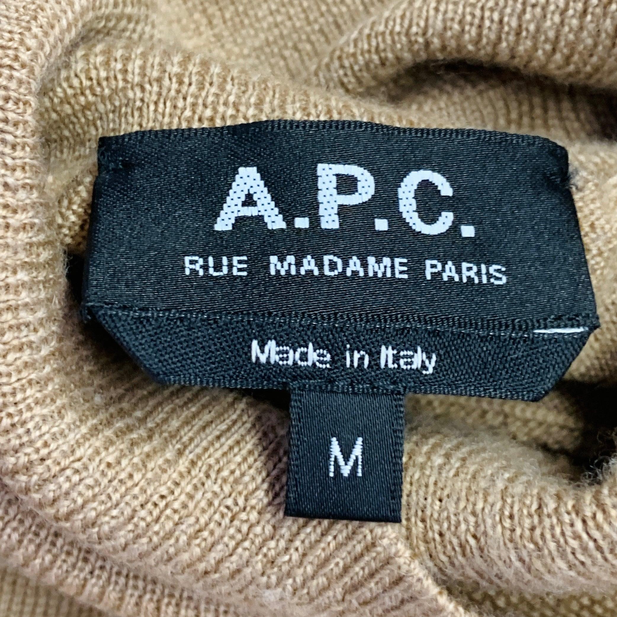 A.P.C. Jersey de cuello alto de lana merina de punto tostado talla M en Excelente estado para la venta en San Francisco, CA