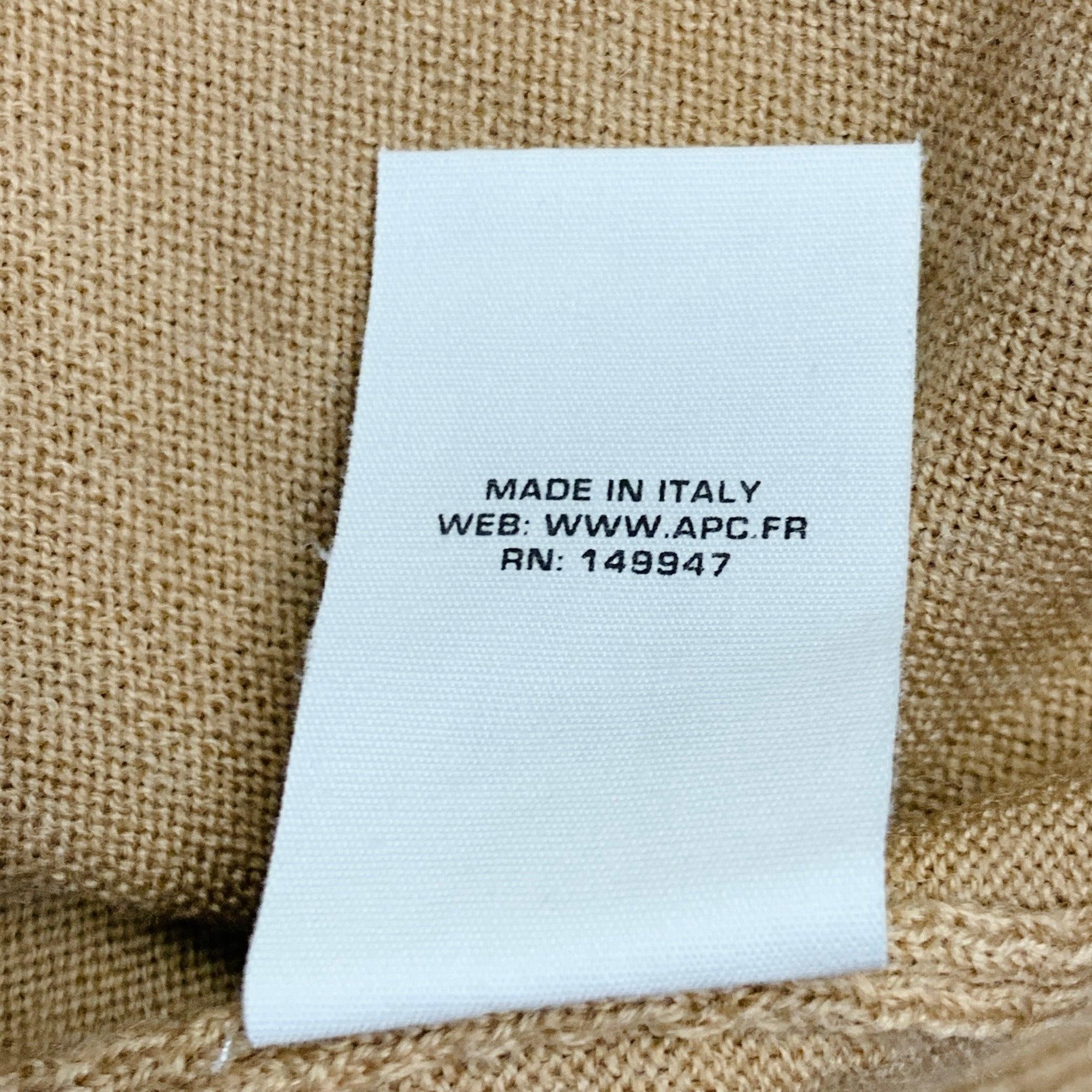 A.P.C. Jersey de cuello alto de lana merina de punto tostado talla M en venta 1
