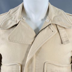 A.P.C. Chaqueta Blusón con Tapeta Oculta de Molesquín de Algodón Beige Talla S