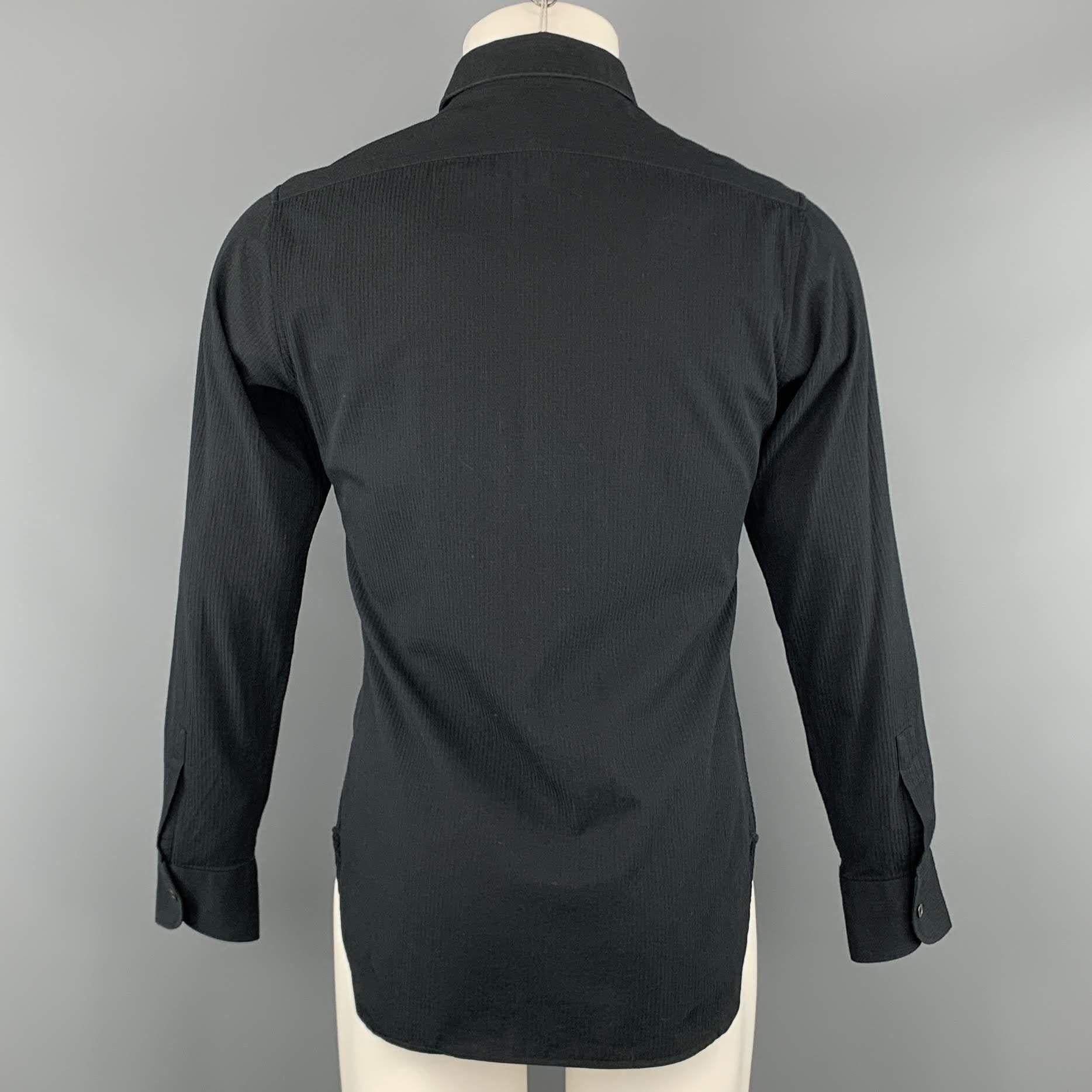 black textured dress shirt