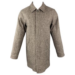 A.P.C. Size S Gray Woven Wool Blend Buttoned Coat