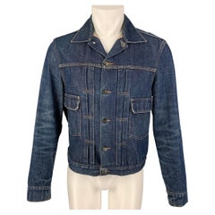 A.P.C. Size S Indigo Contrast Stitch Cotton Trucker Jacket