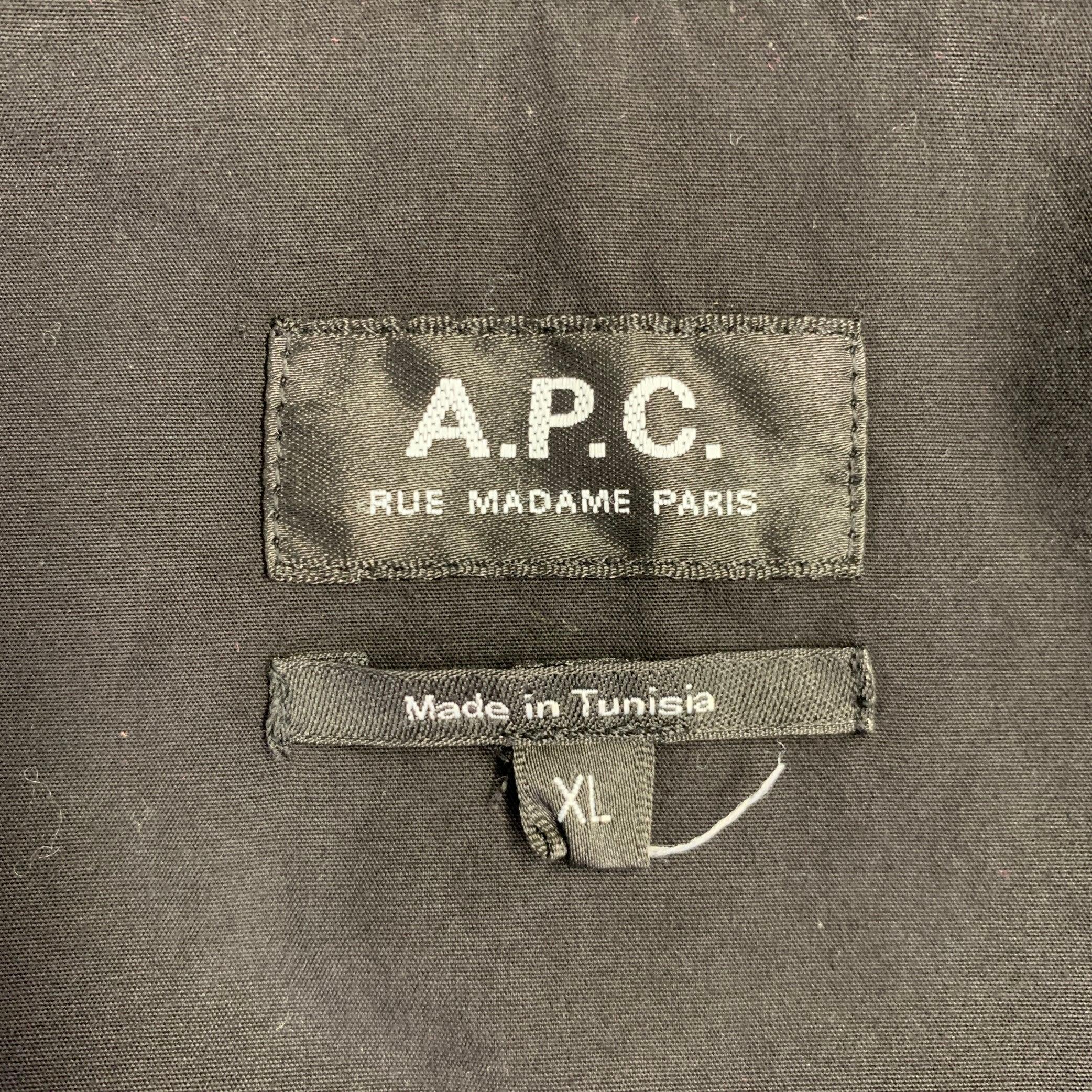 Uomo A.P.C. Taglia XL Giacca da Lavoro in Cotone Nero in vendita