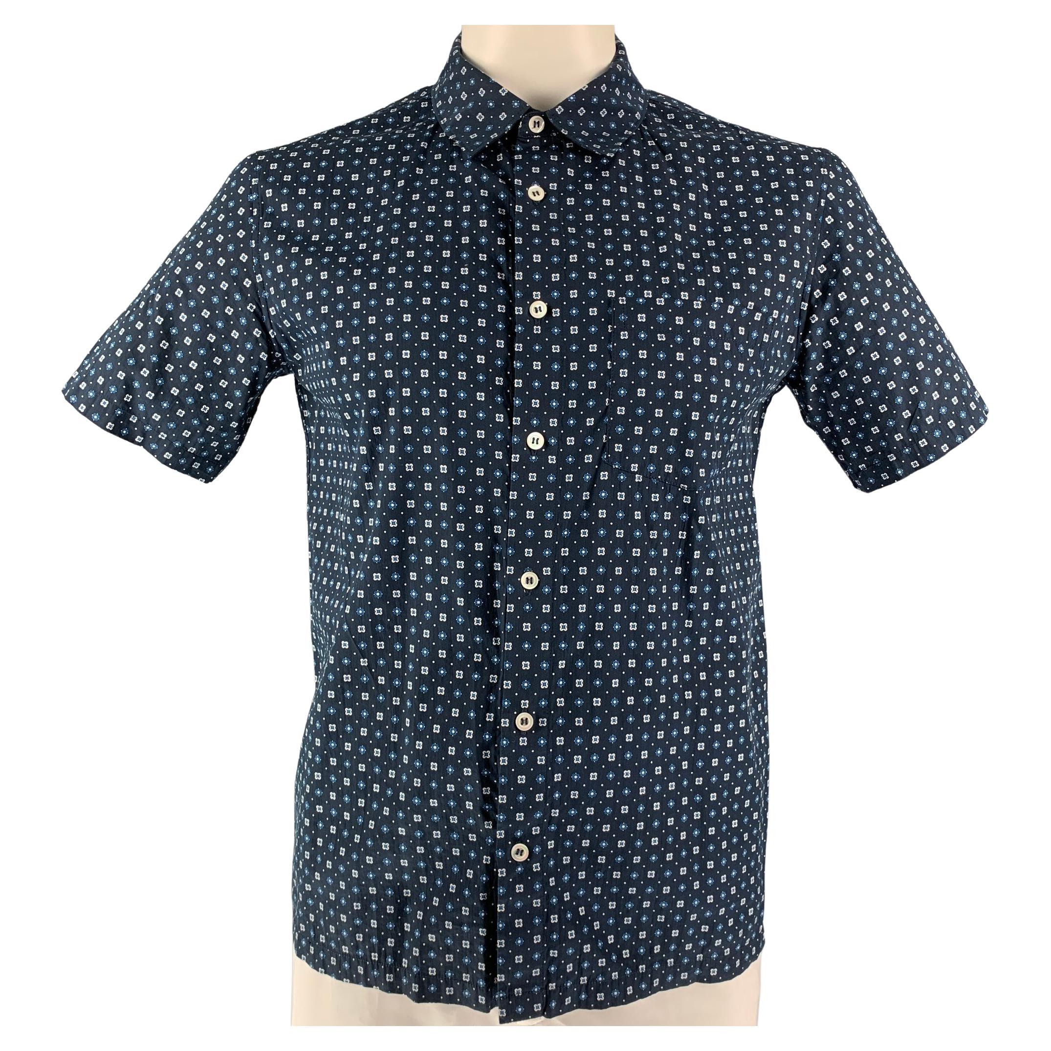 A.P.C. Size XL Navy Blue Geometric 