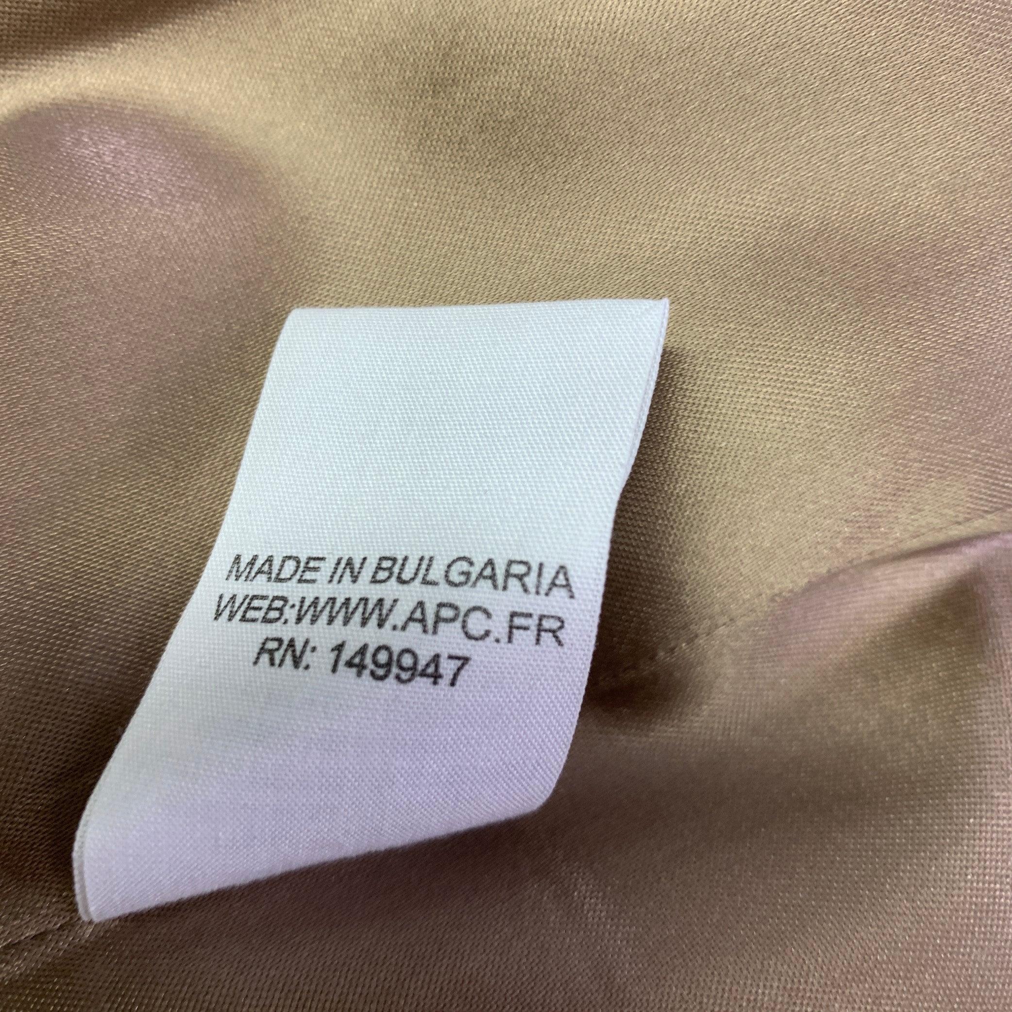 A.P.C. Taglia XL Cappotto in cotone e poliestere a quadri marrone Tan. in vendita 3