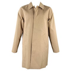 A.P.C. Talla XL Abrigo marrón tostado de cuadros de algodón y poliéster