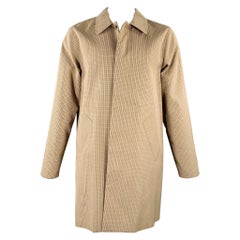 A.P.C. Size XL Tan Brown Plaid Cotton Polyester Coat
