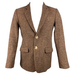 A.P.C. Size XS Brown Tweed Wool Notch Lapel Sport Coat