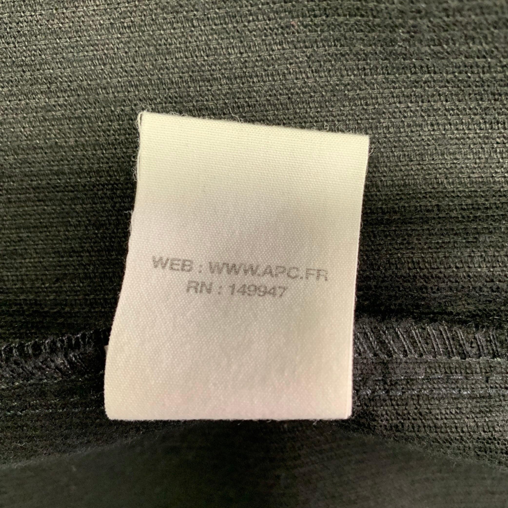 A.P.C. Size XXL Black Corduroy Cotton Two Pockets Long Sleeve Shirt For Sale 6