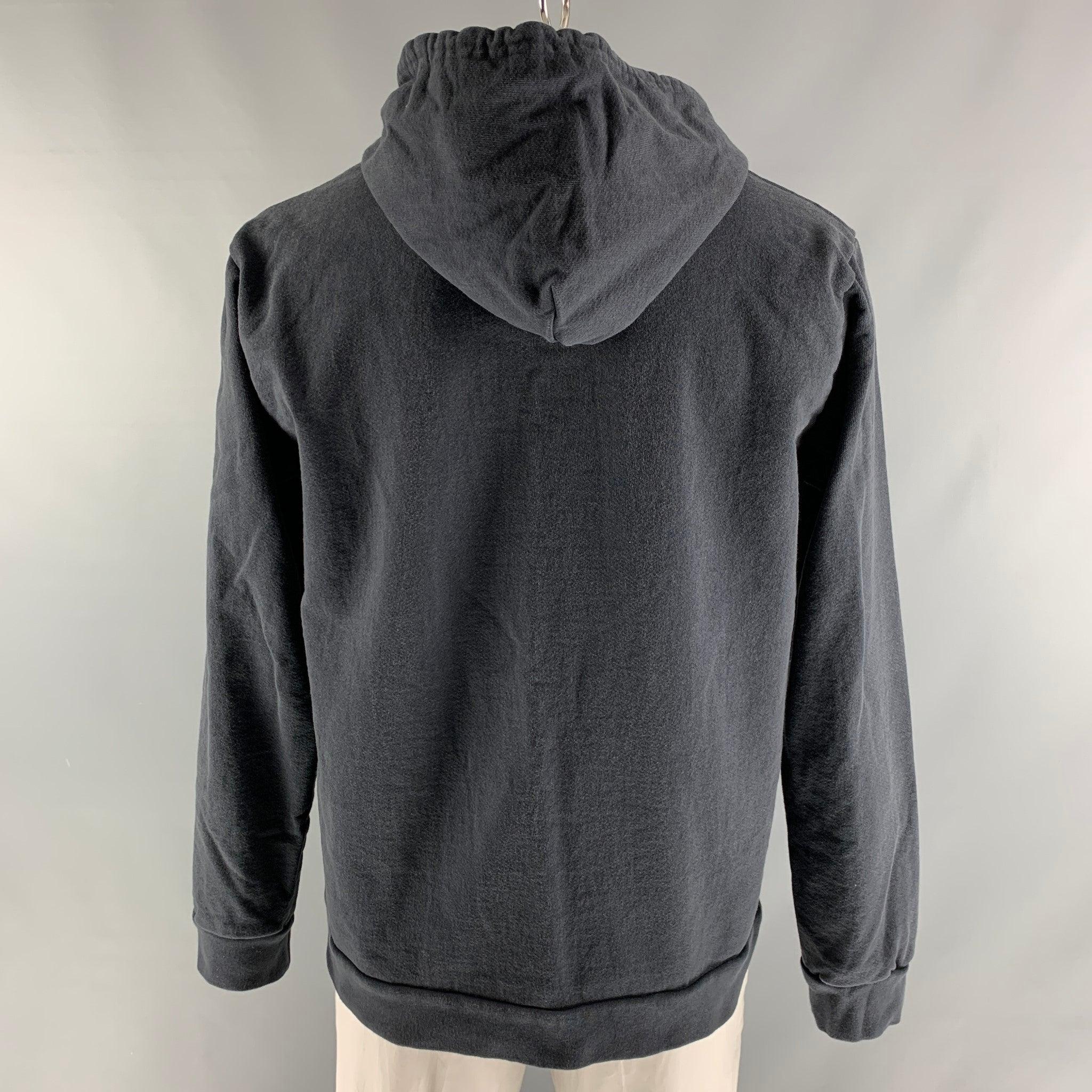 APC Size XXL Charcoal Logo Cotton &  Polyester Hoodie Sweatshirt In Good Condition For Sale In San Francisco, CA