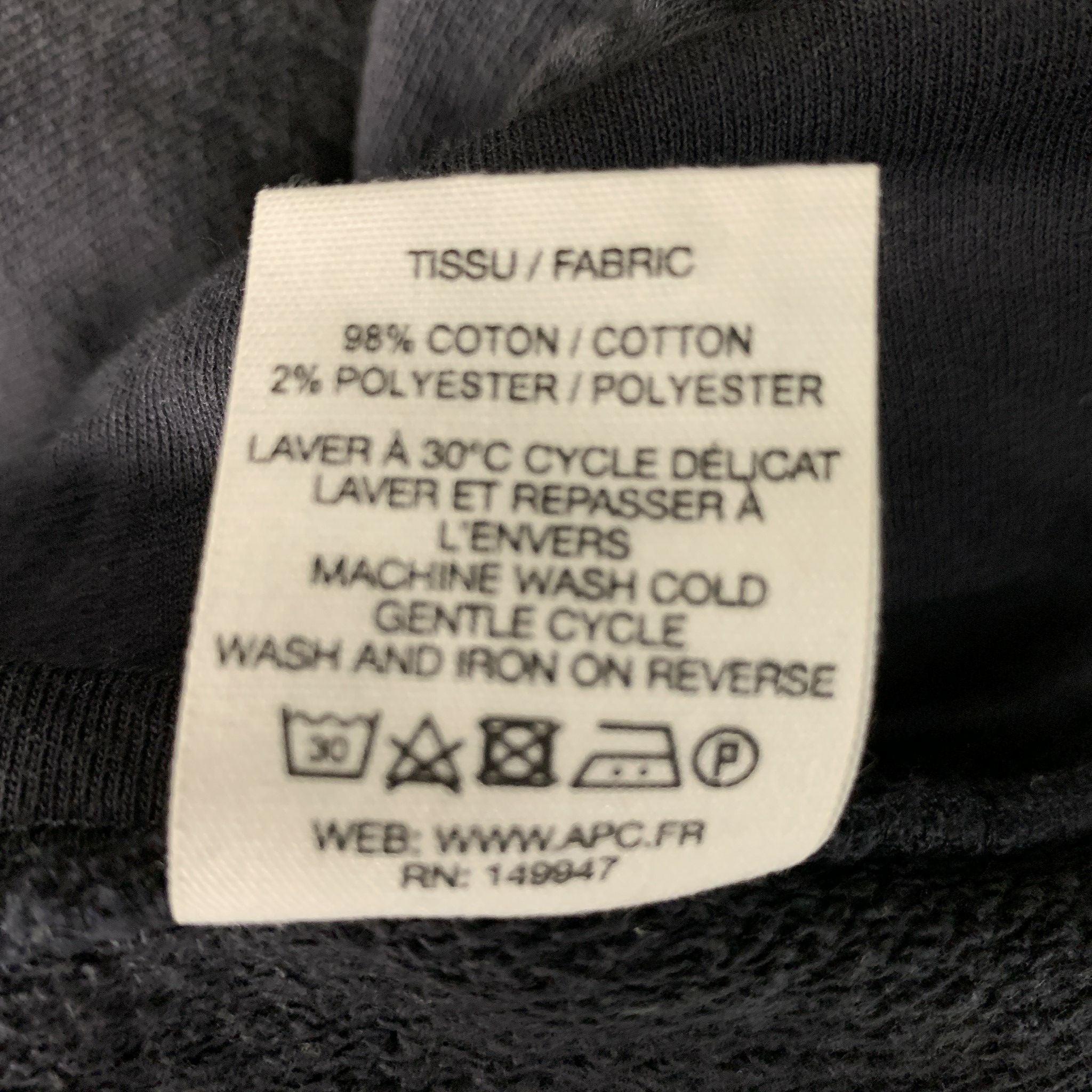 APC Size XXL Charcoal Logo Cotton &  Polyester Hoodie Sweatshirt For Sale 1