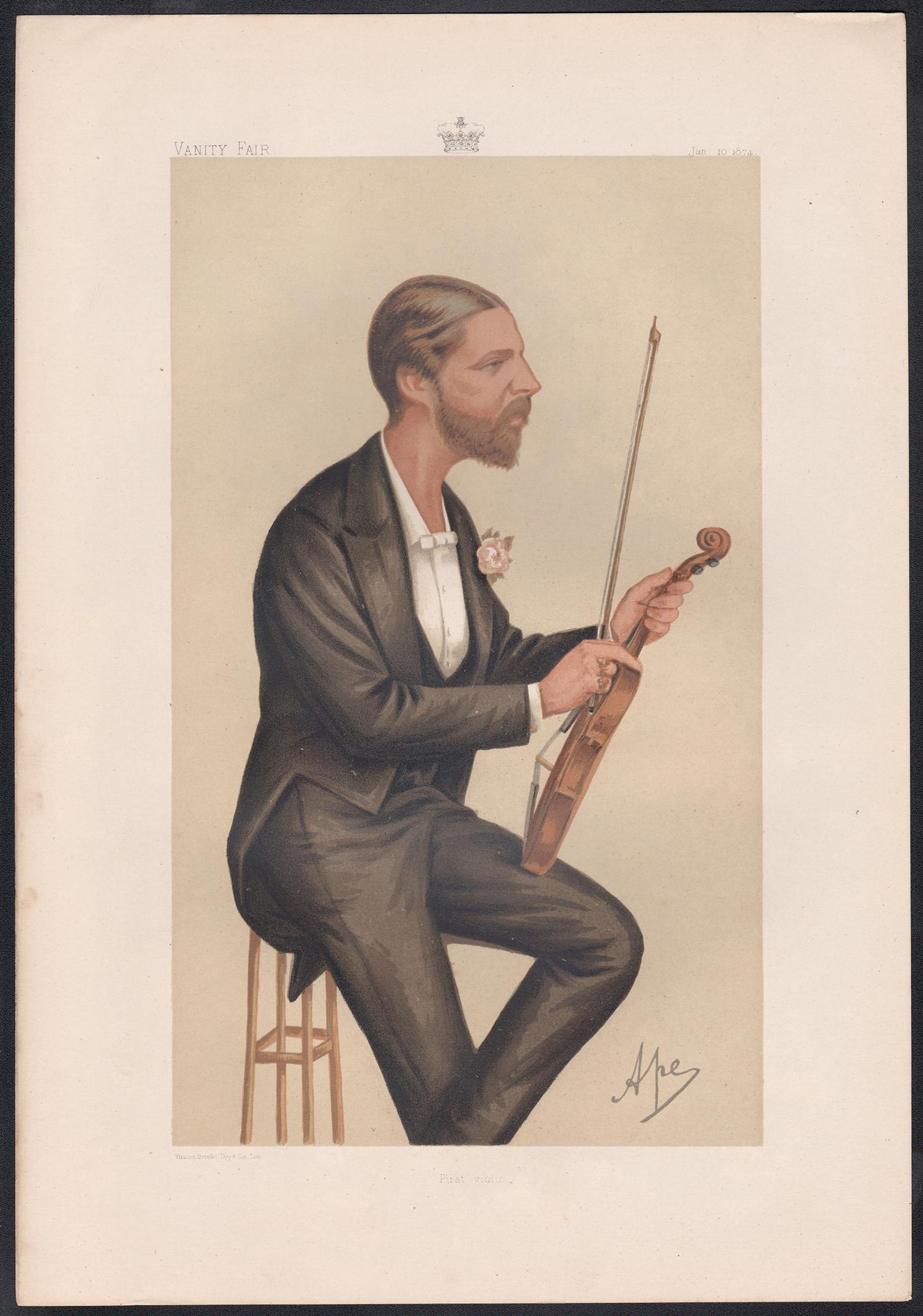 HRH The Duke of Edinburgh, Vanity Fair Royalty portrait chromolithograph, 1874 - Print by Ape (Carlo Pellegrini)