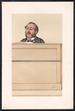 Ira D Sankey, Vanity Fair singer and composer portrait chromolithograph, 1884