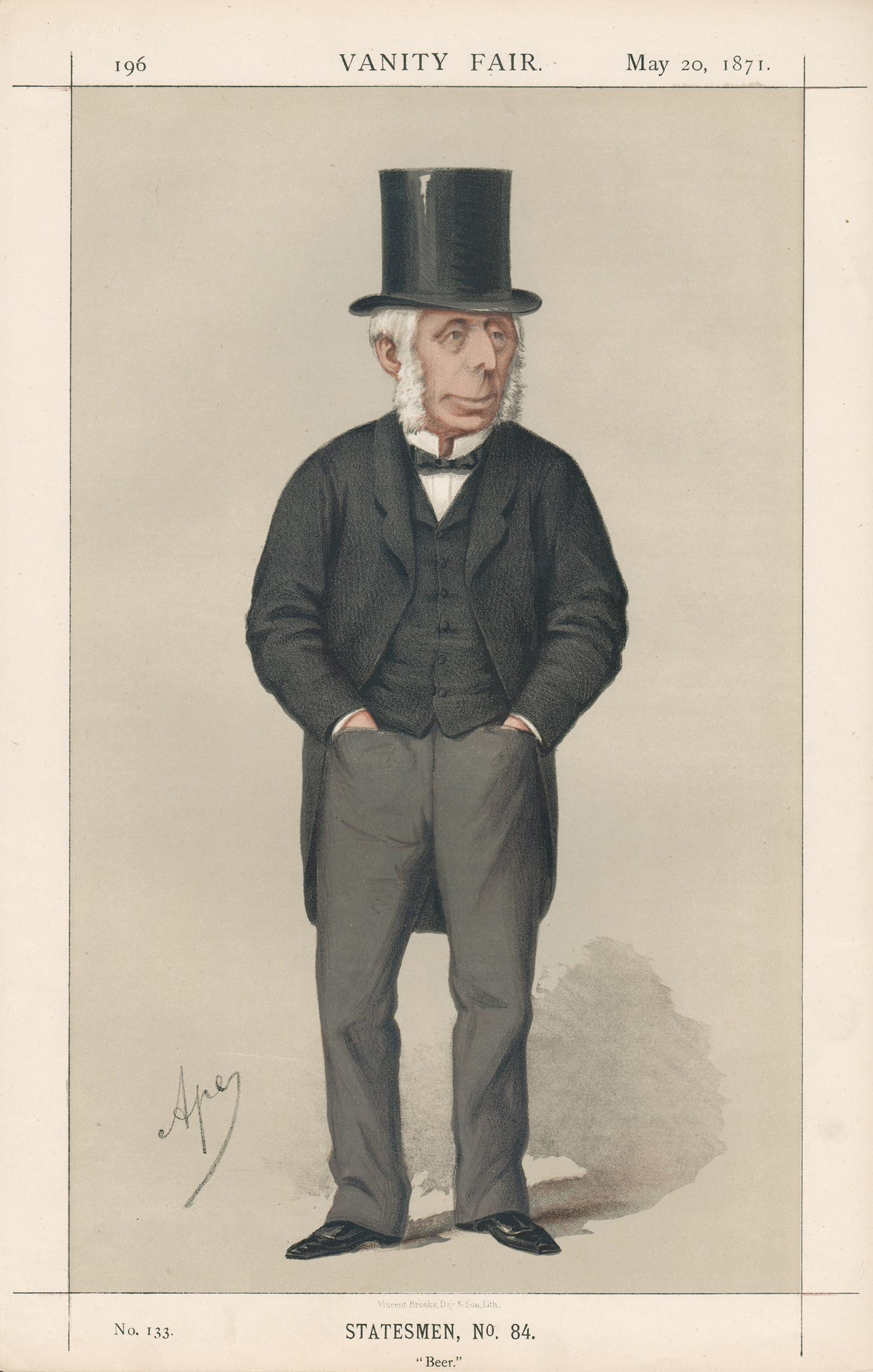 Michael Bass, ritratto della birra di Vanity Fair cromolitografia, 1871