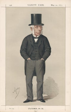 Antique Michael Bass, Vanity Fair beer brewing portrait chromolithograph, 1871