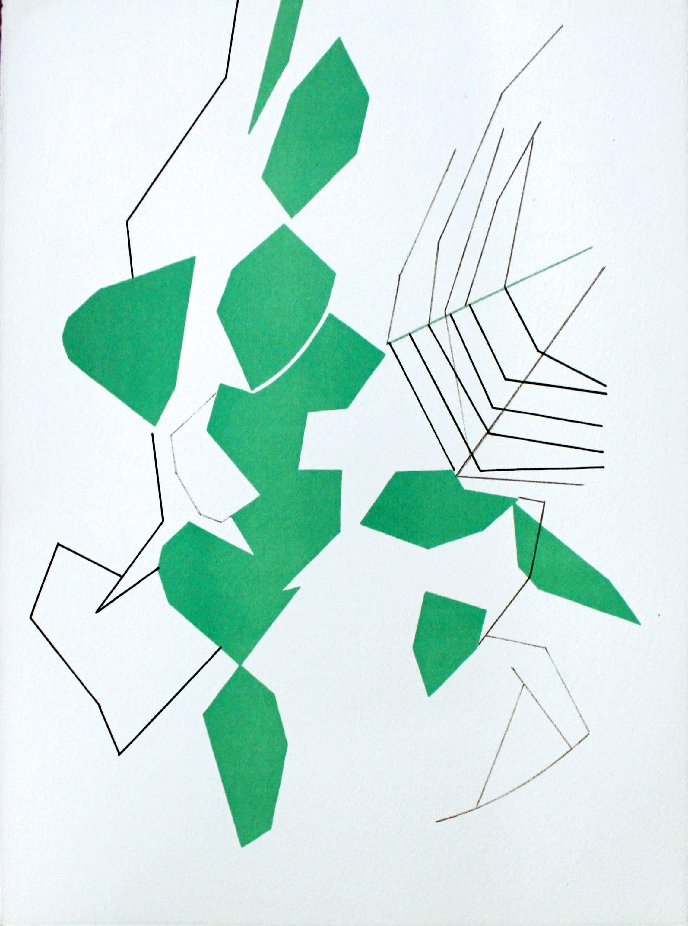Andre Beaudin - 'Feuilles Evadees' De Souvenirs de Portraits d'Artistes - Print de Apelles Fenosa