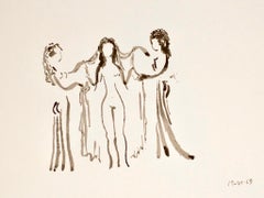 Apeles Fenosa Spanish Sculptor Mourlot Lithograph Abstract Expressionist Figures