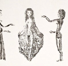 Apeles Fenosa Spanish Sculptor Mourlot Lithograph Abstract Expressionist Figures